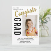 卒業パーティーオープンハウス2025写真金ゴールド 招待状 (スタンド正面)