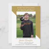 卒業パーティーオープンハウス2025写真金ゴールド 招待状 (正面)