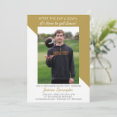 卒業パーティーオープンハウス2025写真金ゴールド 招待状 (スタンド正面)