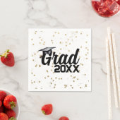 卒業パーティーカスタム年金ゴールドグリッター卒業キャップ スタンダードカクテルナプキン (インサイチュ)