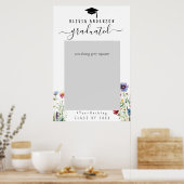 卒業パーティーカラフル花写真ブースフレーム ポスター (キッチン)