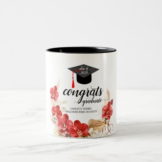 卒業パーティークラスのフローラ2トーン・コーヒーM ツートーンマグカップ (中央)