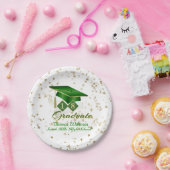 卒業パーティーグリーン&金ゴールド20XX ペーパープレート (パーティー)