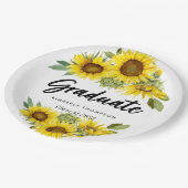 卒業パーティースクリプトお祝いひまわり ペーパープレート (アングル)