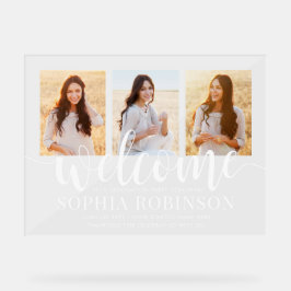 卒業パーティースクリプトへようこそ&3フォトコラージュ アクリルサイン