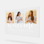 卒業パーティースクリプトへようこそ&3フォトコラージュ アクリルサイン (傾斜)