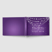 卒業パーティーチェーンきらめくパープル ゲストブック (全面)