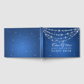 卒業パーティーチェーンきらめくブルー ゲストブック (全面)
