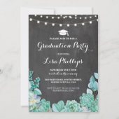 卒業パーティーチョークポリュントフローラ招待状 招待状 (正面)