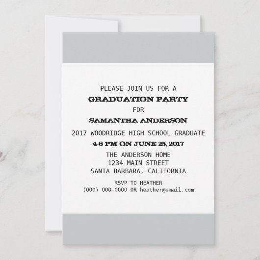 卒業パーティーテンプレート 招待状 (正面)