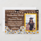 卒業パーティーデイジーウッドフォト招待状グラッド 招待状 (正面)