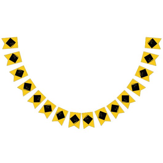 卒業パーティードコール黄 バンティングフラッグ (全)