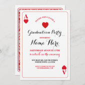 卒業パーティーハート遊ズカードベガス招待状 招待状 (正面/裏面)