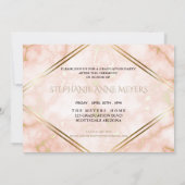 卒業パーティーバラ金ゴールド大理石 招待状 (裏面)