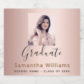 卒業パーティーバラ金ゴールド赤面写真 スパークリングワインラベル (シングルラベル)