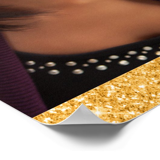 卒業パーティーバラ金ゴールド赤面星写真 ポスター (角)