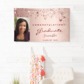 卒業パーティーバラ金ゴールド赤面星写真 横断幕 (インサイチュ)