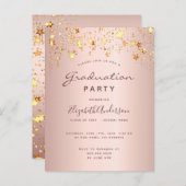 卒業パーティーバラ金ゴールド赤面星 ポストカード (正面/裏面)