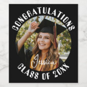 卒業パーティーパーソナライズされたの写真と名前 ワインラベル (シングルラベル)