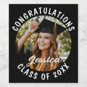 卒業パーティーパーソナライズされたの写真と名前 ワインラベル (シングルラベル)