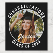 卒業パーティーパーソナライズされたの写真と名前 ワインラベル (シングルラベル)