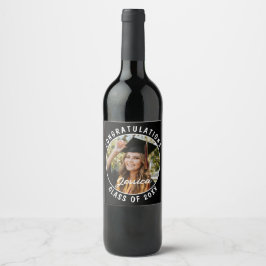 卒業パーティーパーソナライズされたの写真と名前 ワインラベル