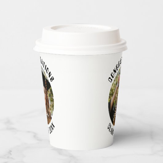 卒業パーティーパーソナライズされたの写真と名前 紙コップ (左)