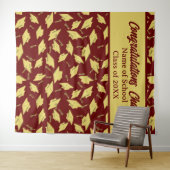 卒業パーティーパーソナライズされたフォトオペマルーン金ゴールド タペストリー (インサイチュ(横))