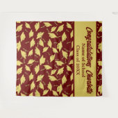 卒業パーティーパーソナライズされたフォトオペマルーン金ゴールド タペストリー (正面(横))