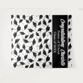 卒業パーティーパーソナライズされたフォト白黒 タペストリー (正面(横))