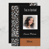 卒業パーティーヒョウ招待状 招待状 (正面/裏面)