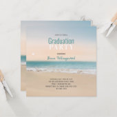 卒業パーティービーチテーマ写真 カード (正面/裏面インサイチュ)