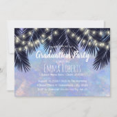 卒業パーティービーチパームツリーウォーターカラー 招待状 (正面)