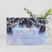 卒業パーティービーチパームツリーウォーターカラー 招待状 (スタンド正面)