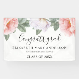 卒業パーティーピンクウォーター色フローラ 横断幕