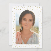 卒業パーティーピンク金ゴールドグリッターシックモダンおもしろい 招待状 (裏面)