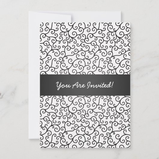 卒業パーティーファンキーが黒く渦巻く 招待状 (裏面)