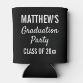卒業パーティーフェイバーモダンタイポグラフィブラック 缶クーラー (裏面)