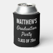 卒業パーティーフェイバーモダンタイポグラフィブラック 缶クーラー (缶裏面)