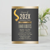 卒業パーティーフォーマルブラック&金ゴールド 招待状 (スタンド正面)