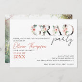 卒業パーティーフローラ卒業会 招待状 (正面/裏面)