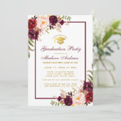 卒業パーティーフローラ招待状 – フォトバック 招待状 (スタンド正面)