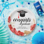 卒業パーティーフローラ赤面ピンクレッド ペーパープレート (パーティー)