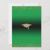 卒業パーティーブライトグリーングラデーション紙吹雪 招待状 (裏面)