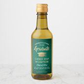 卒業パーティーブラシ緑金ゴールドとホワイトミニ ワインラベル (正面)