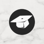 卒業パーティーブラックとホワイトパーソナライズテーブル コンフェッティ (スモール正面)