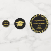 卒業パーティーブラックと金ゴールドの個人用写真 コンフェッティ (裏面)