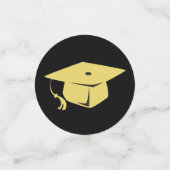 卒業パーティーブラックと金ゴールドの個人用写真 コンフェッティ (スモール正面)