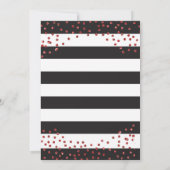 卒業パーティーブラックアンドレッドグリッター招待状 招待状 (裏面)