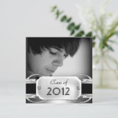 卒業パーティーブラックシルバーメタルオス 招待状 (スタンド正面)